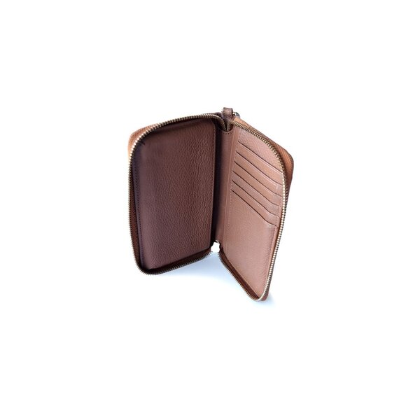 TORY BURCH Wallet Quilted British Tan Leather Phone Purse & Wallet Wris… - Picture 5 of 11